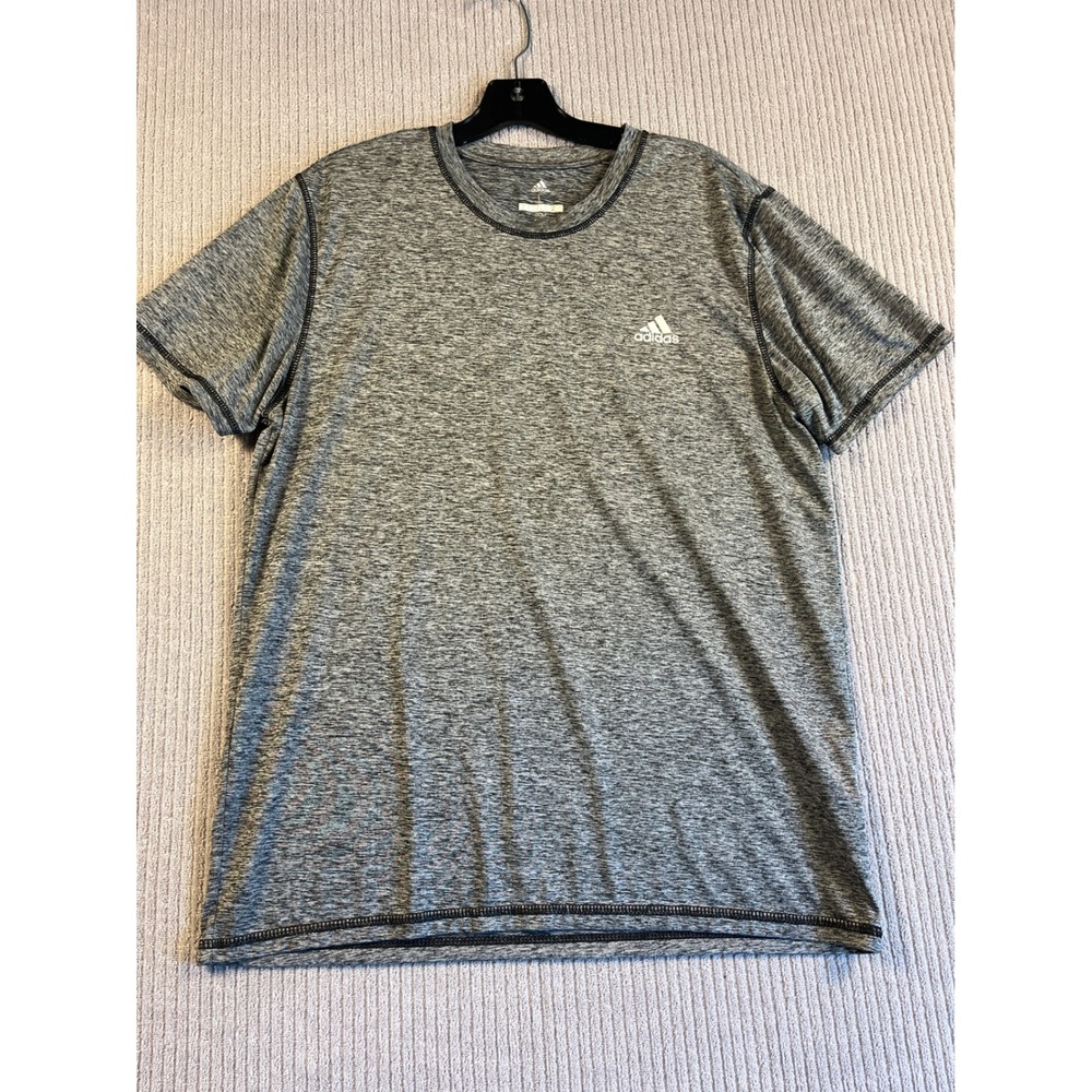 Adidas Golf Shirt Mens‎ L Grey Space Dye Performance Short Sleeve RN88387